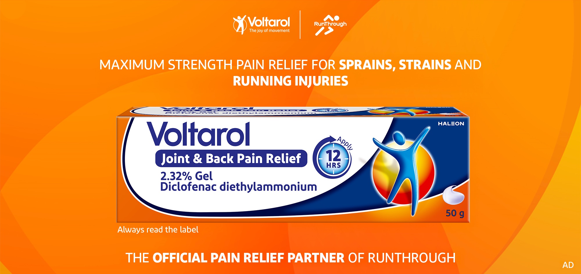 Voltarol, the official pain relief partner of RunThrough